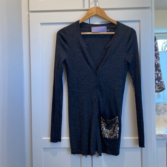 Holiday Vibes! Vera Wang Lavender Label merino wool cardigan - Picture 2 of 12